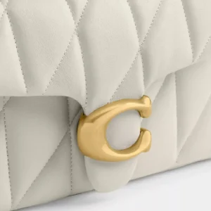 COACH Tabby Shoulder Bag 20 With Pillow Quilting Brass/Chalk Cheap